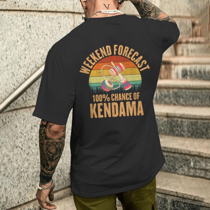 けん玉予報 レトロ けん玉 メンズTシャツ バックプリント 彼への贈り物