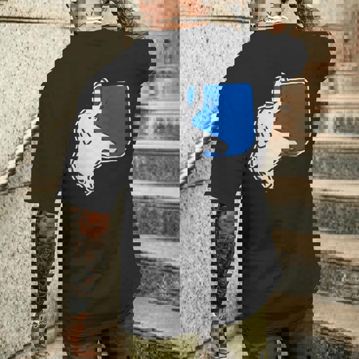 ぞうさん 象《鼻でぶらぶら》（いん ざ ポケット）ワンポイント 胸【どうぶつフレンズ】動物 かわいい 面白い メンズTシャツ バックプリント 彼への贈り物