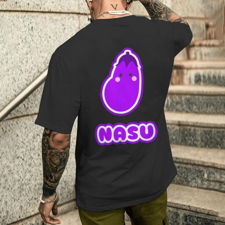 なす 茄子『Oyasai お野菜』ゆる かわいい キャラクター 面白い メンズTシャツ バックプリント 彼への贈り物