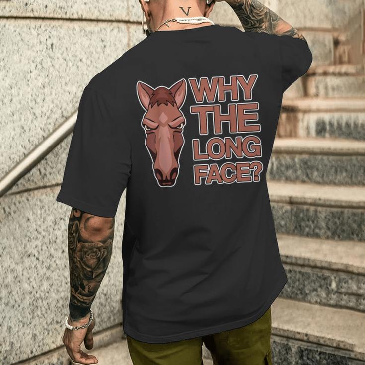 なぜ顔が長いのか Why The Long Face メンズTシャツ バックプリント 彼への贈り物