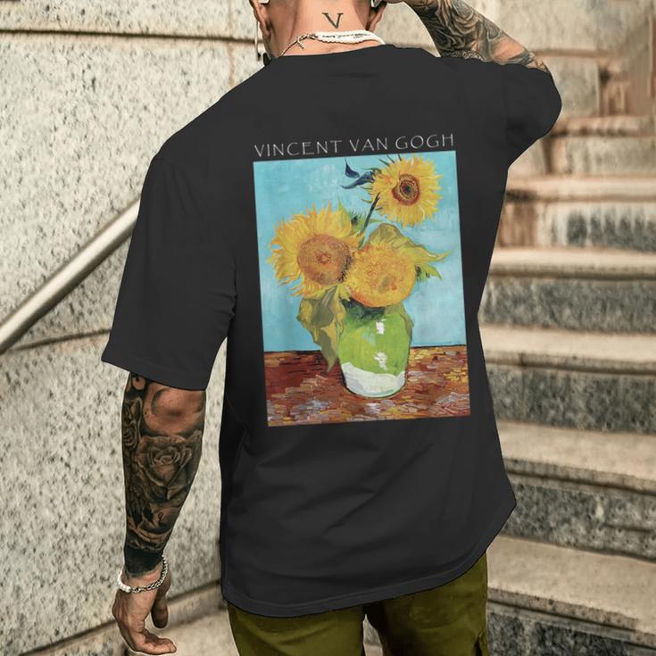 ひまわり ヴィンセント・ヴァン・ゴッホ 美しい絵画 ストリートウェア メンズTシャツ バックプリント 彼への贈り物