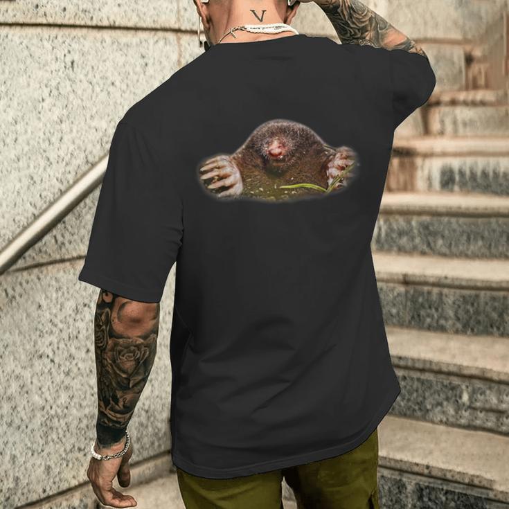 もぐらデザインイラストギフト メンズTシャツ バックプリント 彼への贈り物