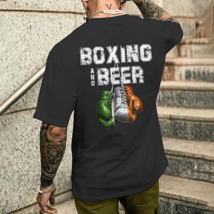 アイルランドのボクシングとビール 面白いアイルランド国旗tシャツ メンズTシャツ バックプリント 彼への贈り物