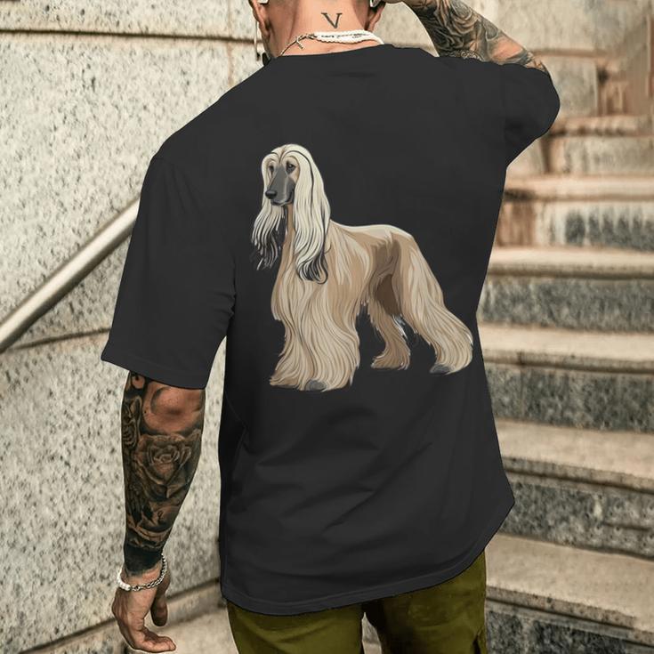アイ・ラブ・アフガン・ハウンド メンズTシャツ バックプリント 彼への贈り物