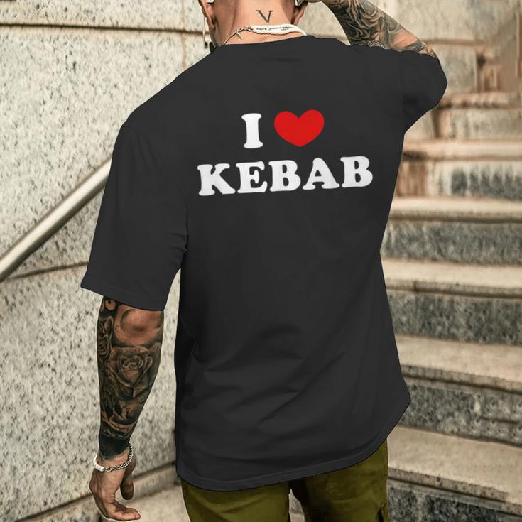 アイ・ラブ・ケバブ、アイ・ハート・ケバブ メンズTシャツ バックプリント 彼への贈り物