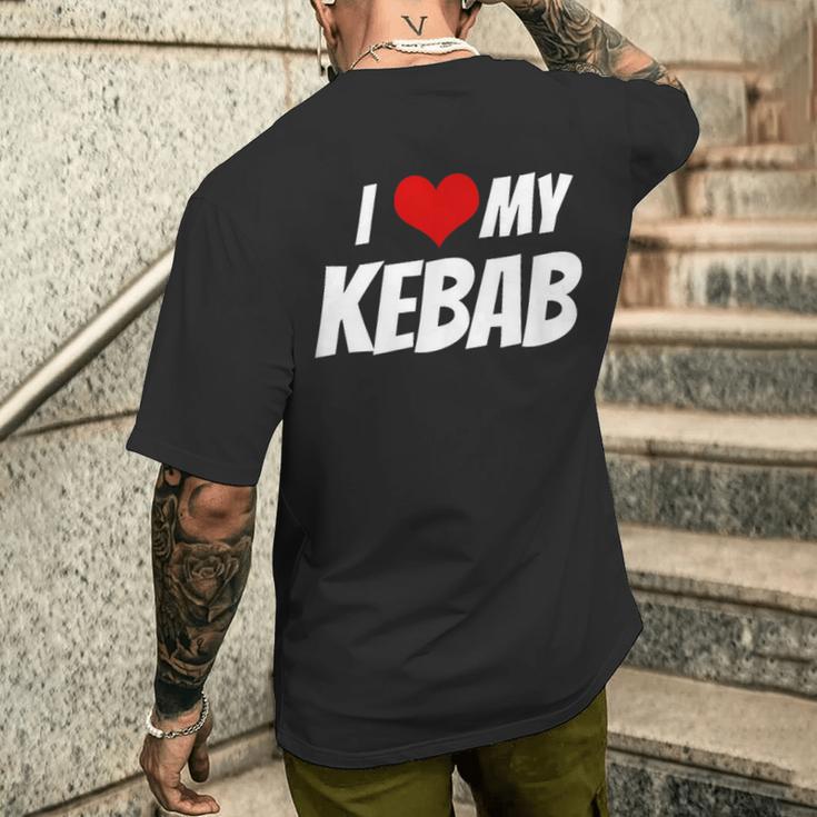 アイ・ラブ・マイ・ケバブ・ハート メンズTシャツ バックプリント 彼への贈り物