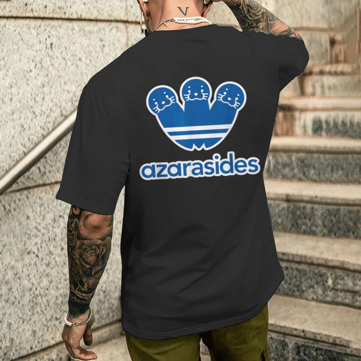 アザラシデス Azarasides《ブルー 青》ゴマちゃん ブランド パロディ 面白い かわいい メンズTシャツ バックプリント 彼への贈り物