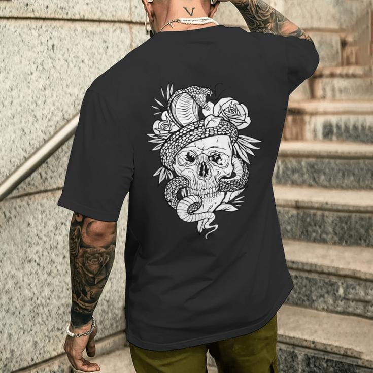 アジアの髑髏と蛇のグラフィック メンズTシャツ バックプリント 彼への贈り物