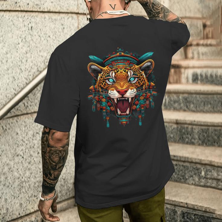 アステカ メキシコ神話 ネイティブメキシコプライド マヤジャガー メンズTシャツ バックプリント 彼への贈り物