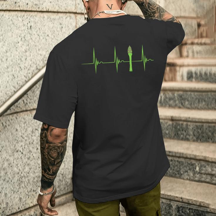 アスパラガス ハートビートパルス グリーンベジタリアンベジタリアンベジタリアンベジタブルズ メンズTシャツ バックプリント 彼への贈り物