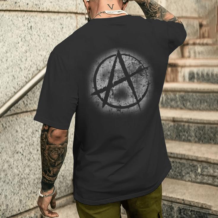 アナーキーシンボルデザイングラフィティスプレーペイント、アナーキズム メンズTシャツ バックプリント 彼への贈り物