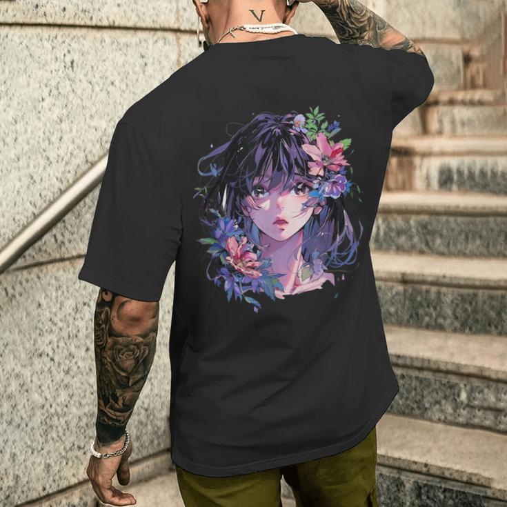 アニメ 漫画 美少女 メンズTシャツ バックプリント 彼への贈り物