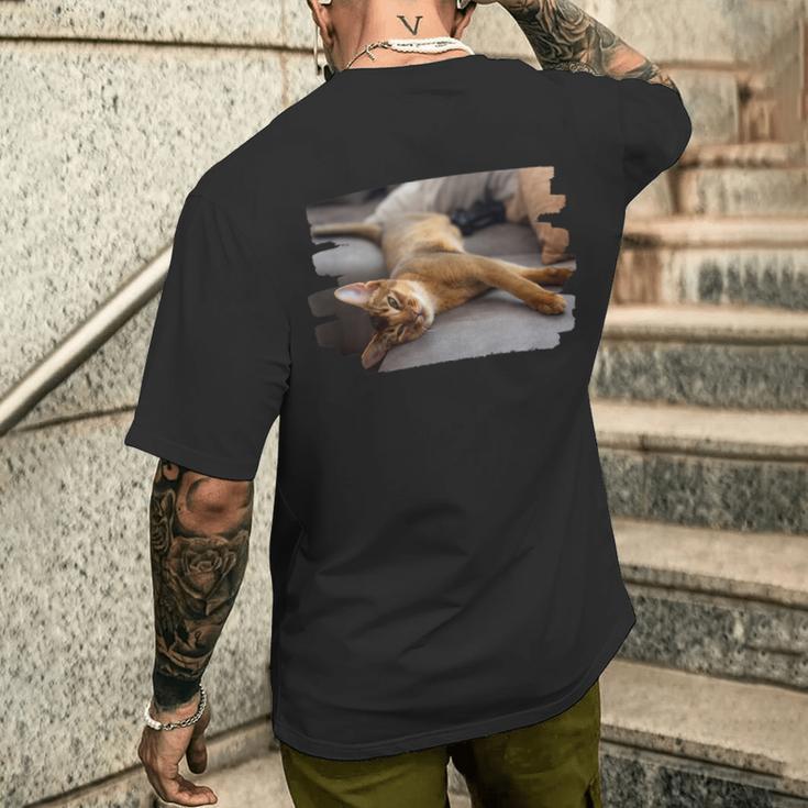 アビシニアン・フェリス・カタス メンズTシャツ バックプリント 彼への贈り物