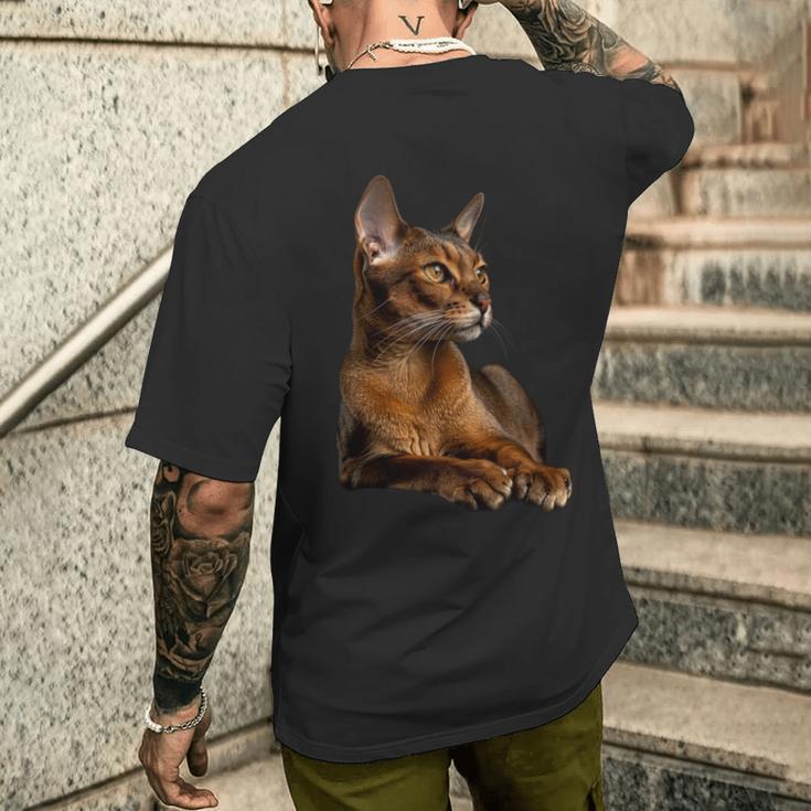 アビシニアン猫 長袖tシャツ メンズTシャツ バックプリント 彼への贈り物