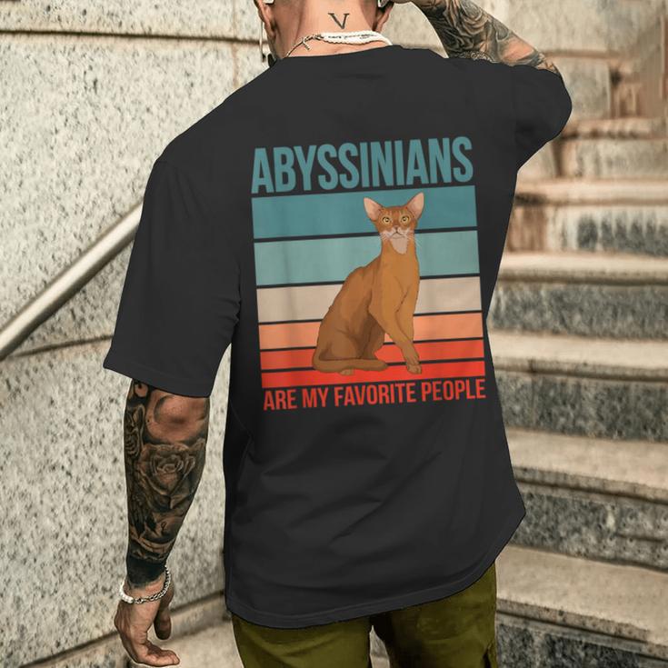 アビシニアン私の好きな人たち 子猫猫の飼い主 アビシニアン メンズTシャツ バックプリント 彼への贈り物