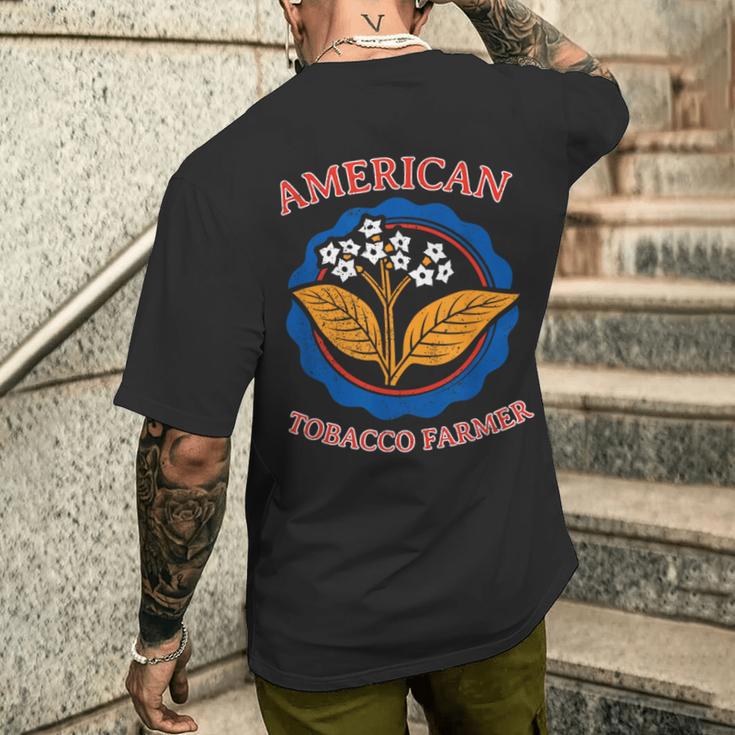 アメリカ タバコ 農家 葉 栽培 雑草 農業 農業 メンズTシャツ バックプリント 彼への贈り物