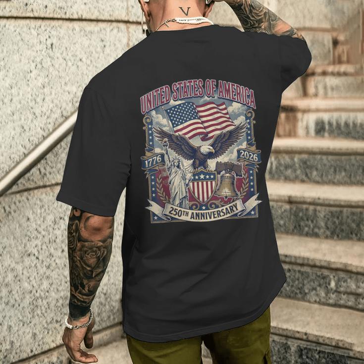 アメリカ250周年記念フラッグ イーグル&リバティ Usa 250年 メンズTシャツ バックプリント 彼への贈り物