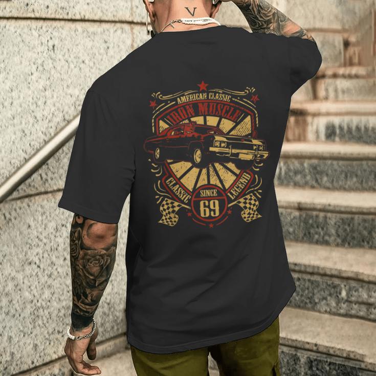 メンズ アメリカクラシック・オールドタイマー・ロカビリー・ホットロッド・マッスルカー メンズTシャツ バックプリント 彼への贈り物