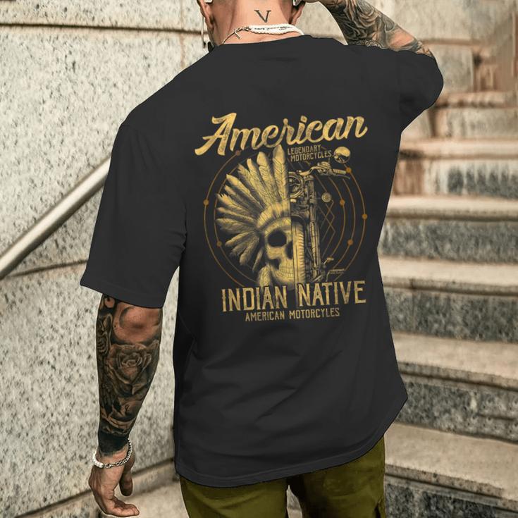 アメリカンインディアン ネイティブ服 伝説のバイクギフト メンズTシャツ バックプリント 彼への贈り物