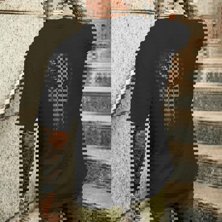 アメリカ国旗 ミリタリー スカル 愛国心 Usa メンズTシャツ バックプリント 彼への贈り物