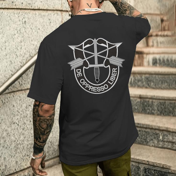 アメリカ特殊部隊f De Oppresso Liber 軍退役軍人 メンズTシャツ バックプリント 彼への贈り物