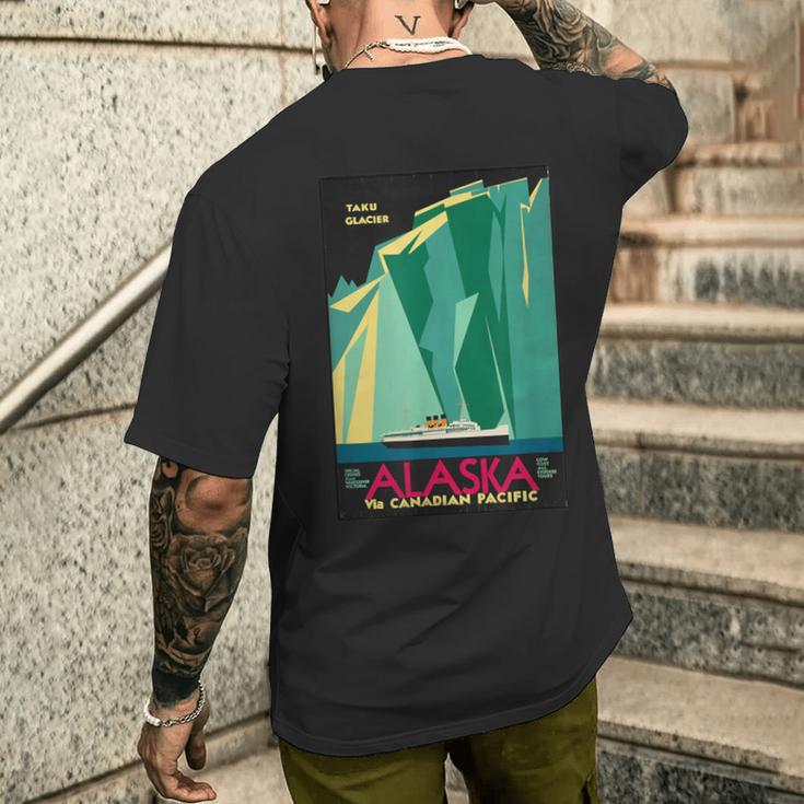 アラスカ 広告 ビンテージ レトロ ポスター メンズTシャツ バックプリント 彼への贈り物