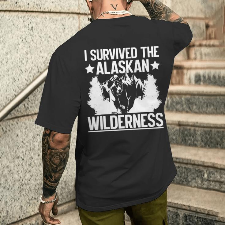 アラスカの荒野を生き延びたアラスカ 長袖tシャツ メンズTシャツ バックプリント 彼への贈り物