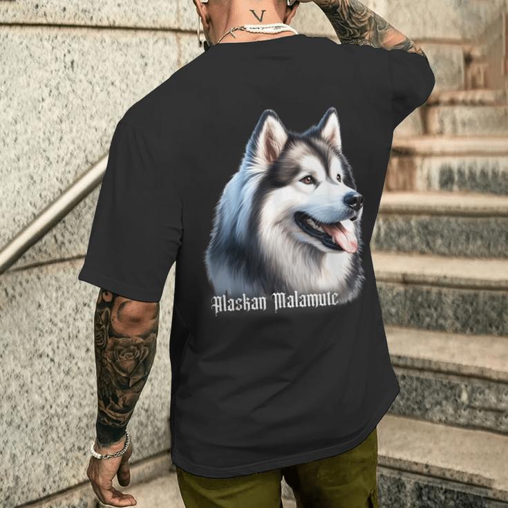 アラスカン・マラミュート犬 メンズTシャツ バックプリント 彼への贈り物