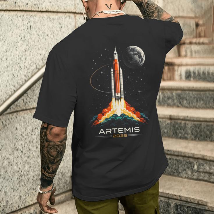 アルテミスii宇宙ロケット打ち上げミッショントゥザムーンアルテミス2 メンズTシャツ バックプリント 彼への贈り物