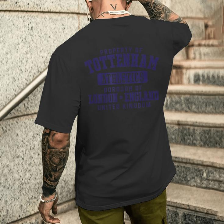 イギリスネイビープリントのトッテナムロンドンプロパティ メンズTシャツ バックプリント 彼への贈り物