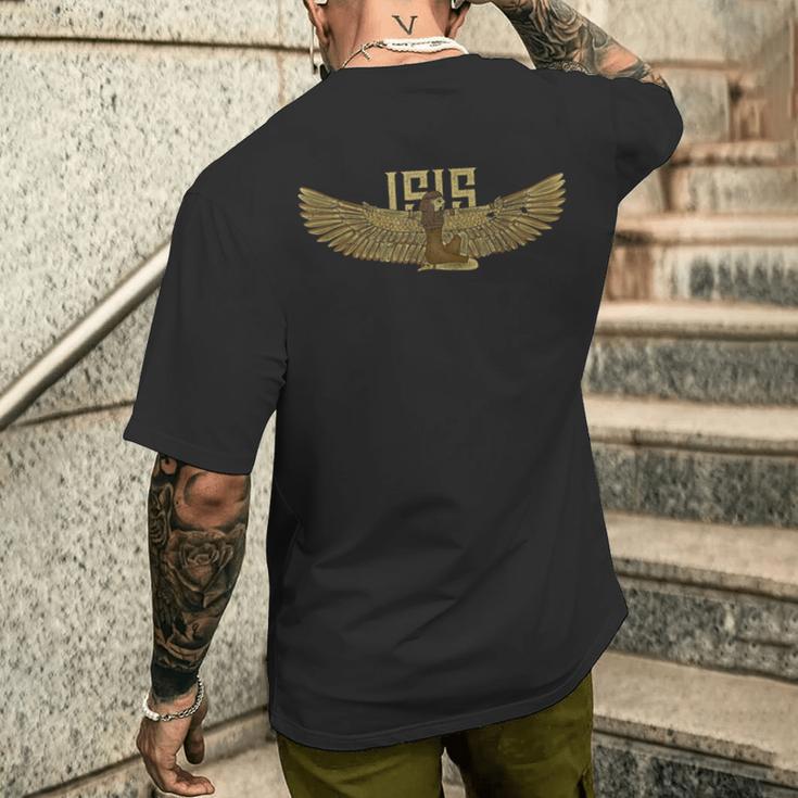 イシス 翼の女神 古代エジプト エジプト象文字 メンズTシャツ バックプリント 彼への贈り物