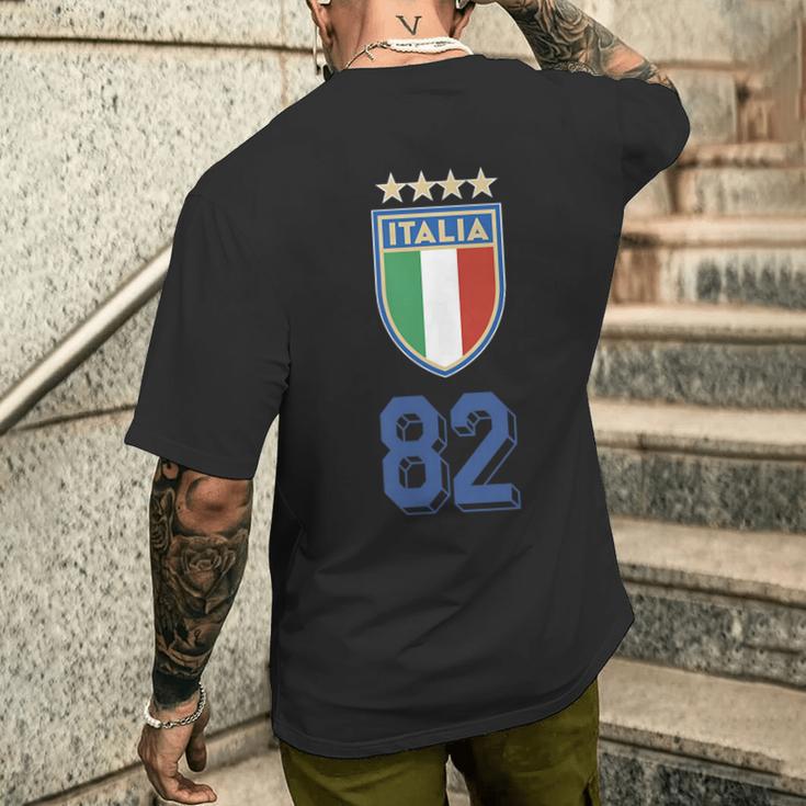 イタリア 1982 ワールドカップ サッカー ヴィンテージ クレスト グラフィック メンズTシャツ バックプリント 彼への贈り物