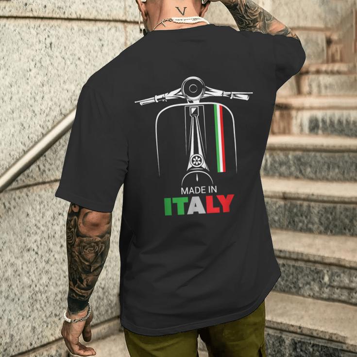 イタリアのバイカーライダーオートバイ愛イタリアスクーターバイクスクート メンズTシャツ バックプリント 彼への贈り物