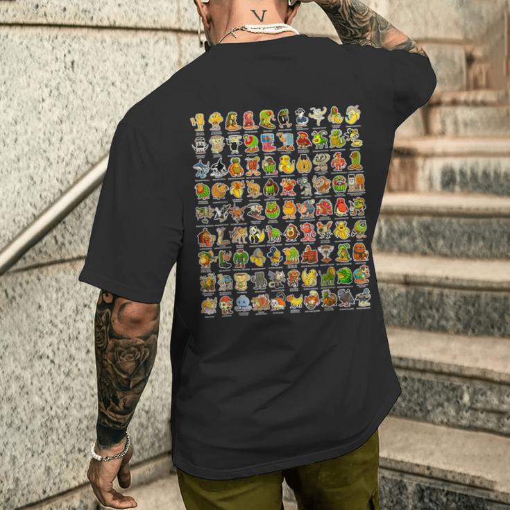 イタリア語-ブレインローz世代面白いミーム90ブレインロットキャラクター メンズTシャツ バックプリント 彼への贈り物