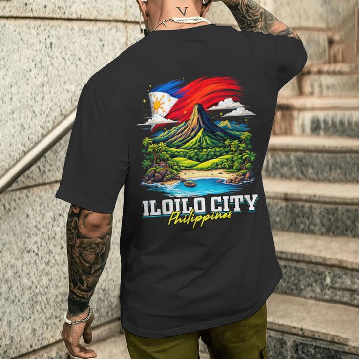イロイロ市 フィリピン お土産 フィリピン国旗 メンズTシャツ バックプリント 彼への贈り物