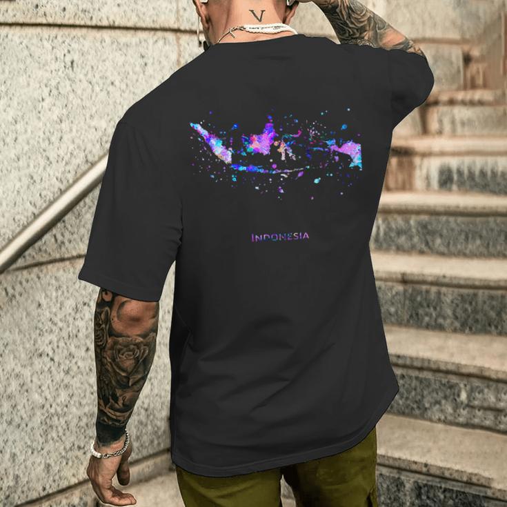 インドネシアの地図 メンズTシャツ バックプリント 彼への贈り物