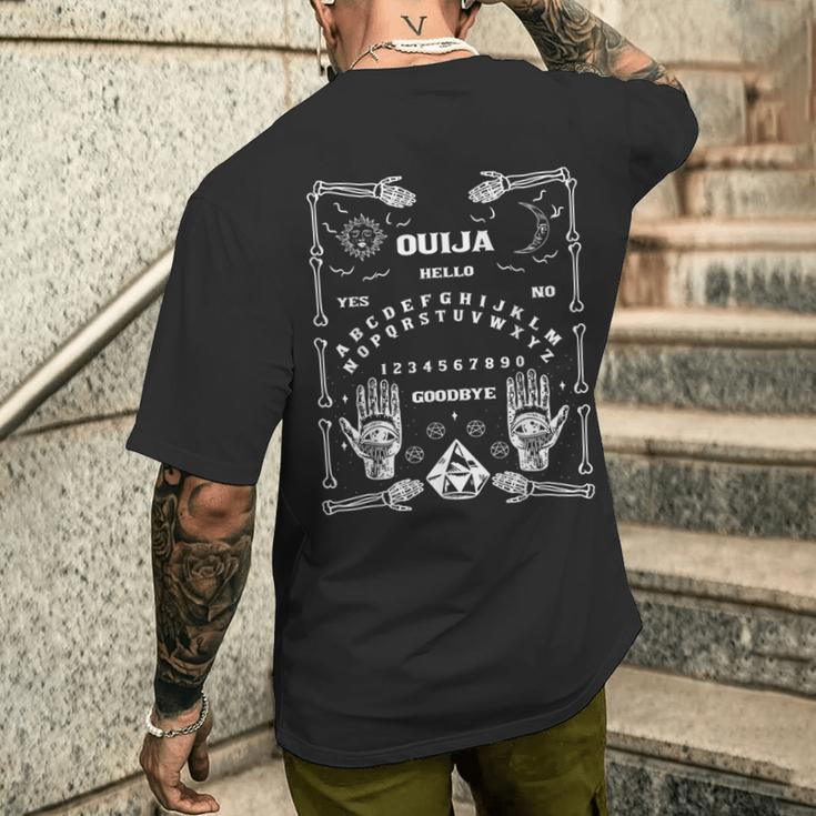 ウィジャボード不気味なホラーゲームでハロウィンアートをプレイ メンズTシャツ バックプリント 彼への贈り物