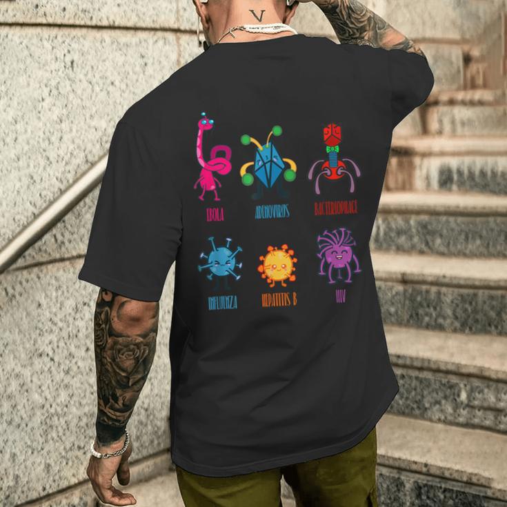 ウイルス学者のためのかわいいウイルスtシャツ メンズTシャツ バックプリント 彼への贈り物