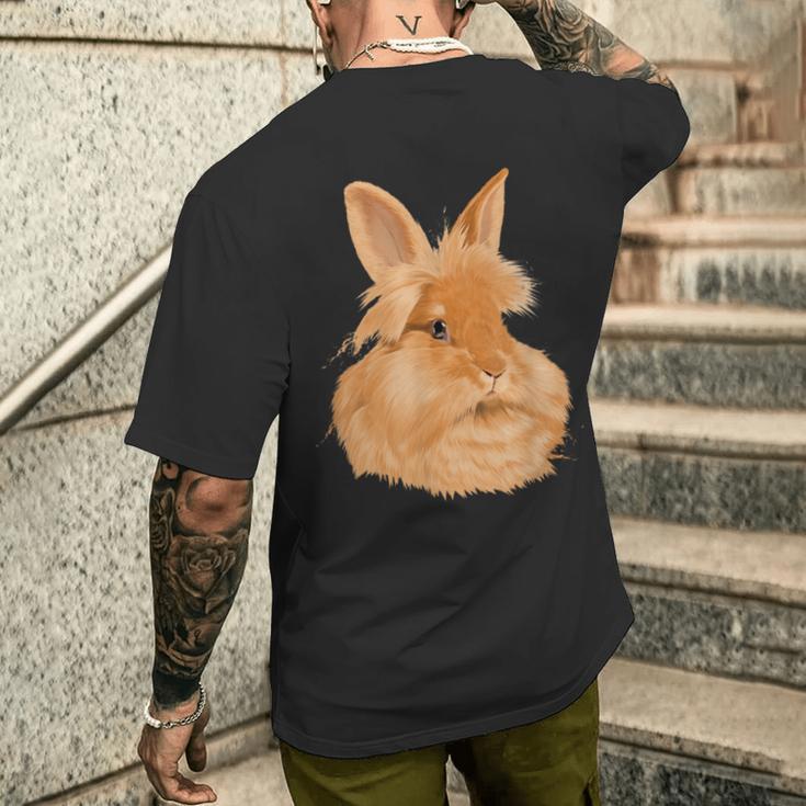 ウサギ ライオンヘッド ウサギ メンズTシャツ バックプリント 彼への贈り物