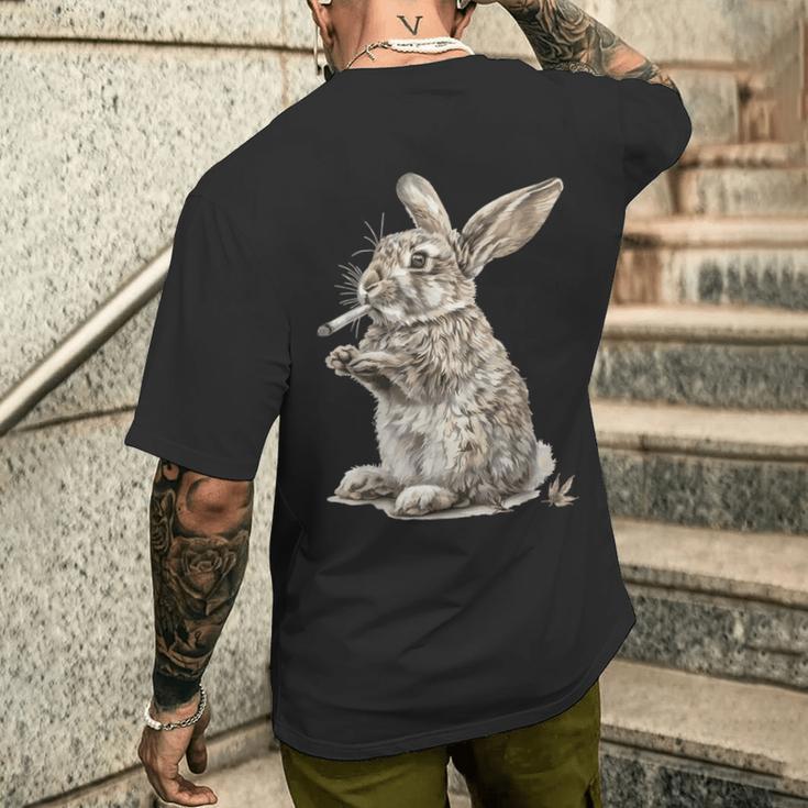 ウサギの大麻 メンズTシャツ バックプリント 彼への贈り物