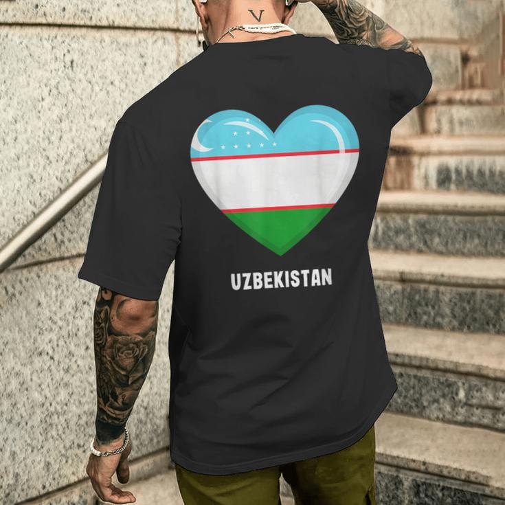 ウズベキスタン国旗シャツ メンズTシャツ バックプリント 彼への贈り物