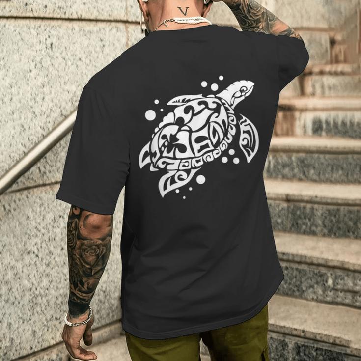 ウミガメのギフト 素晴らしい海洋生物のウミガメ メンズTシャツ バックプリント 彼への贈り物