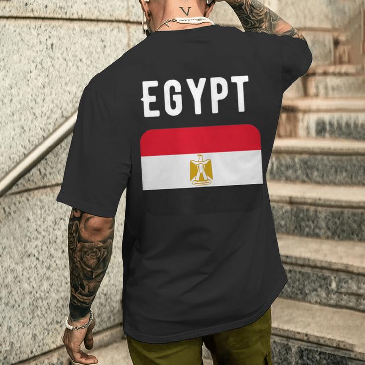エジプト国旗 エジプト 国地図 国旗 メンズTシャツ バックプリント 彼への贈り物