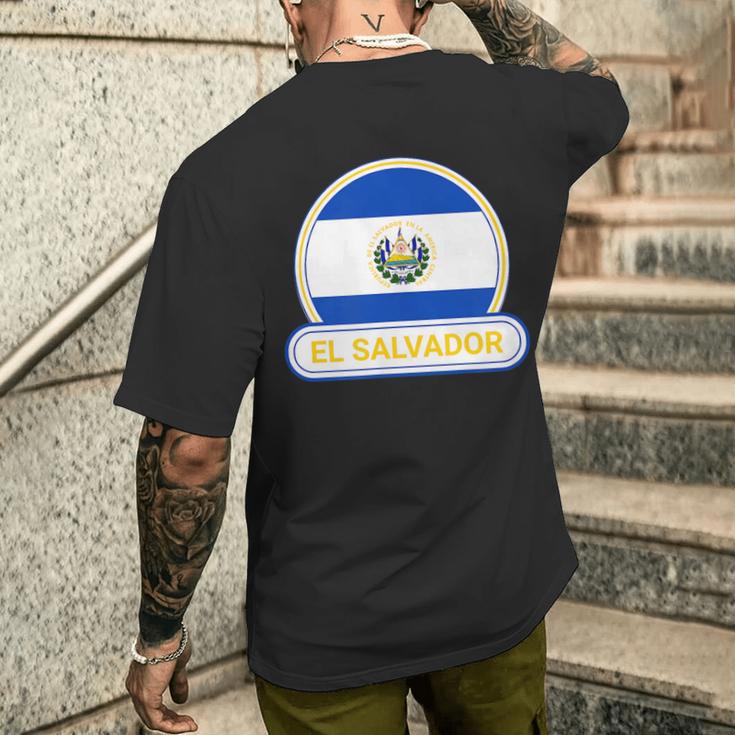 エルサルバドル国バッジ エルサルバドル国旗 メンズTシャツ バックプリント 彼への贈り物