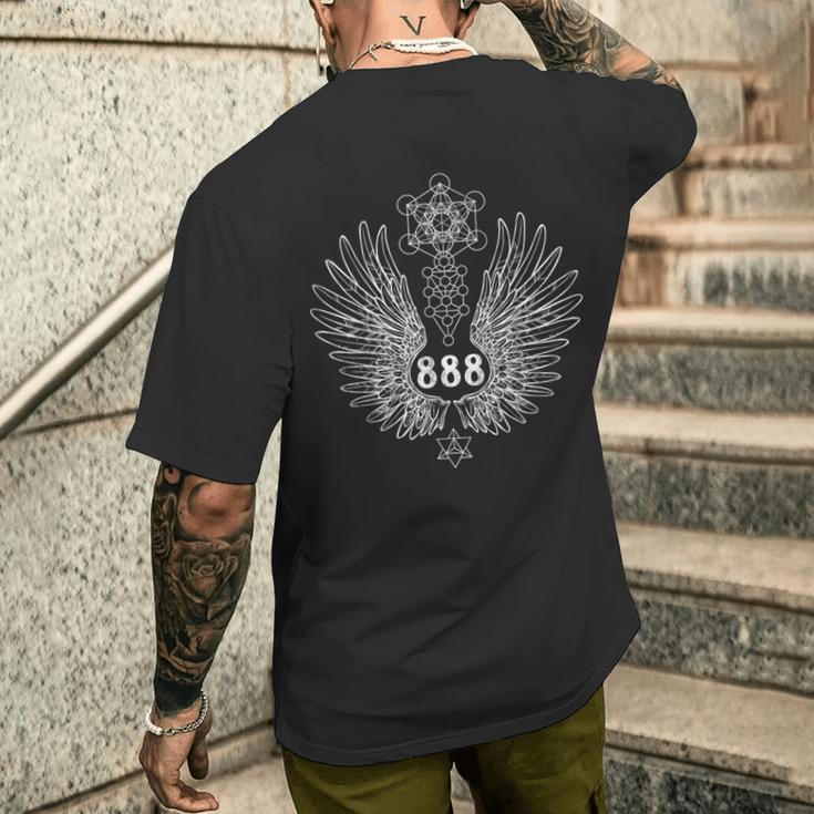 エンジェルナンバー888神聖幾何学 メンズTシャツ バックプリント 彼への贈り物