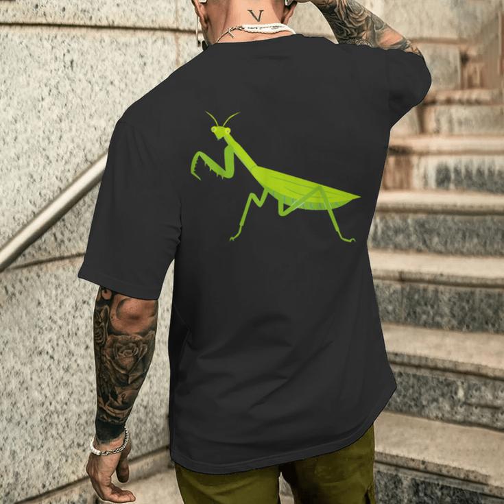 オオカマキリ_昆虫_蟷螂_かまきり メンズTシャツ バックプリント 彼への贈り物