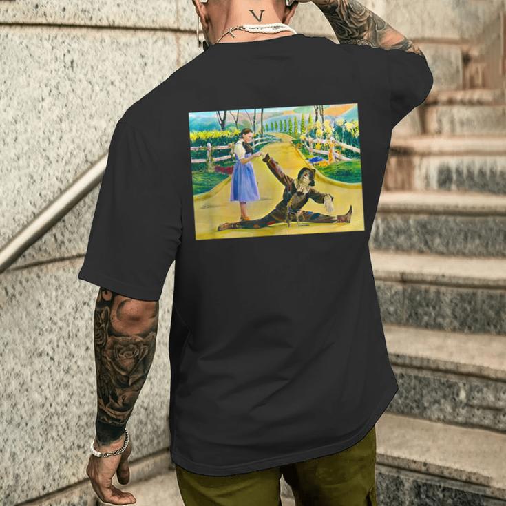 オズの土地 ドロシー・オズ かかし ビンテージ オズの魔法使い ポスター メンズTシャツ バックプリント 彼への贈り物