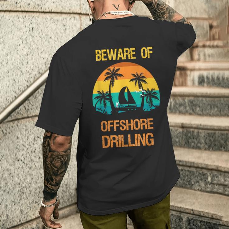 オフショア掘削に気をつけて面白い言葉 メンズTシャツ バックプリント 彼への贈り物