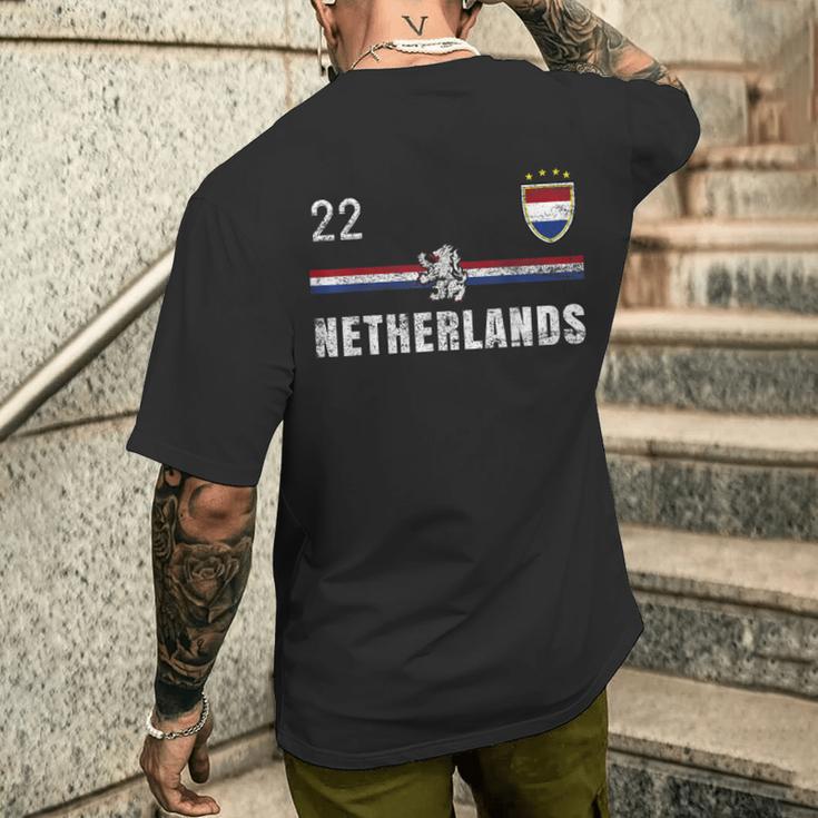 オランダ サッカーファン ジャージ オランダ国旗 フットボール愛好家 メンズTシャツ バックプリント 彼への贈り物