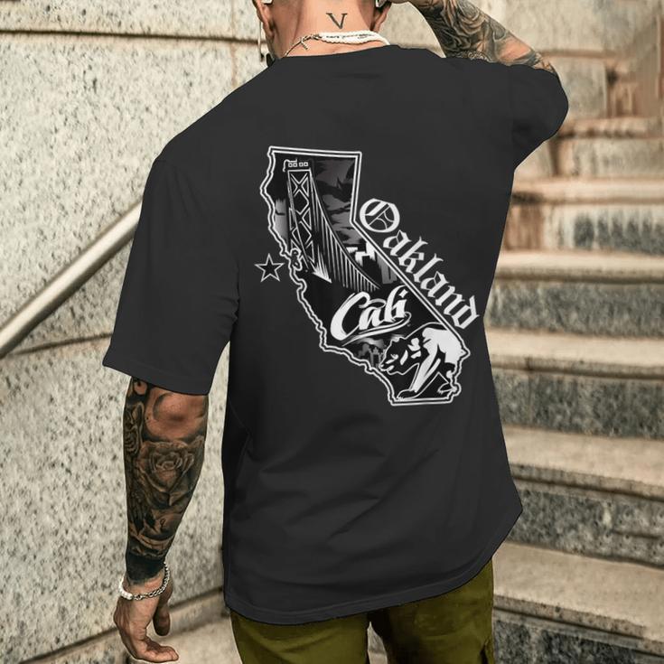 オークランド カリフォルニア マップ ノーザンカリ ベイエリア Ca メンズTシャツ バックプリント 彼への贈り物